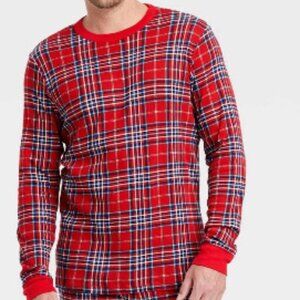 832 MENDS RED PLAID PAJAMA TOP BY WONDERSHOP